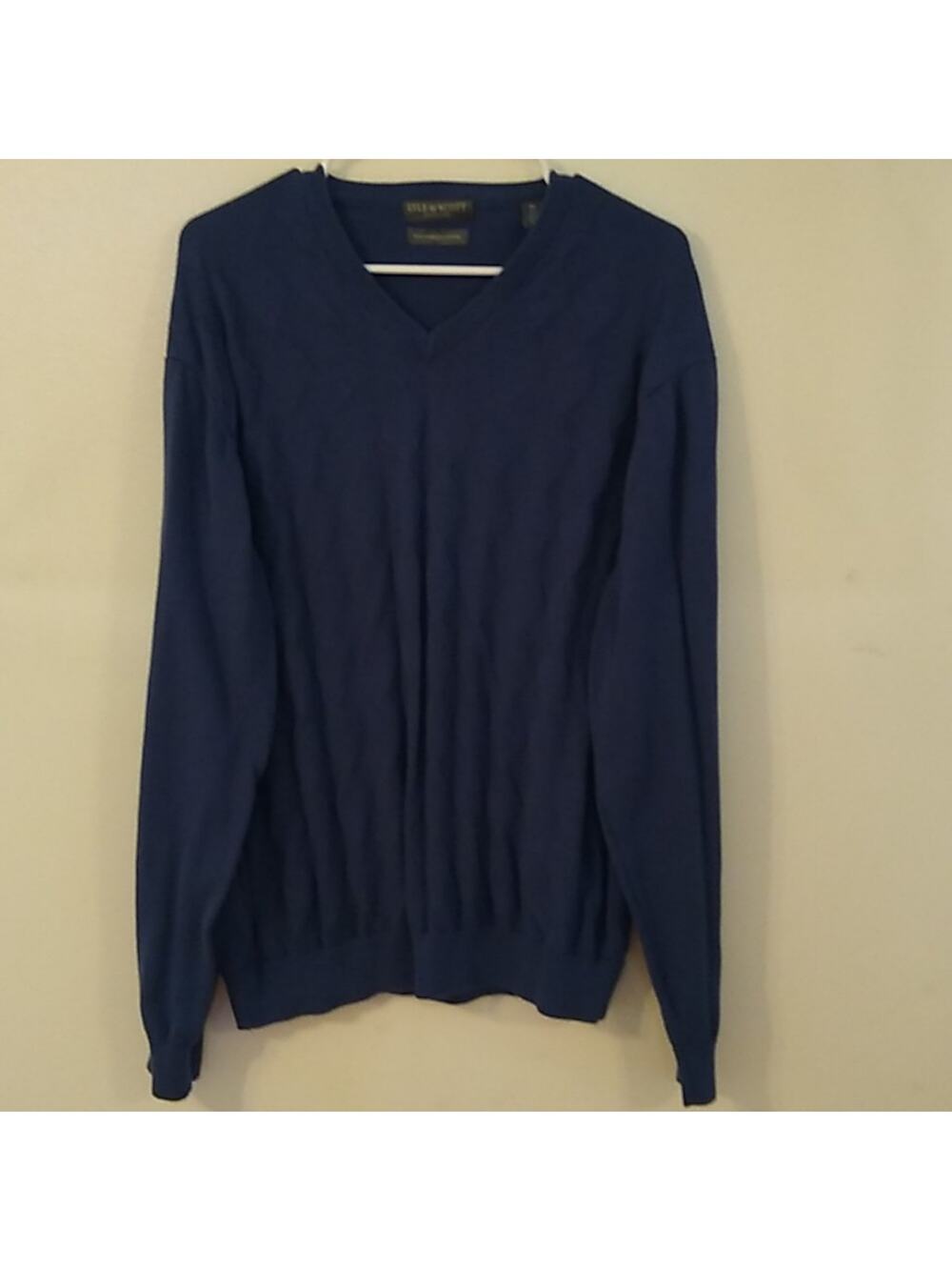 Lyle and Scott Men's Size XL sweater from Scotland navy 100% Cotton